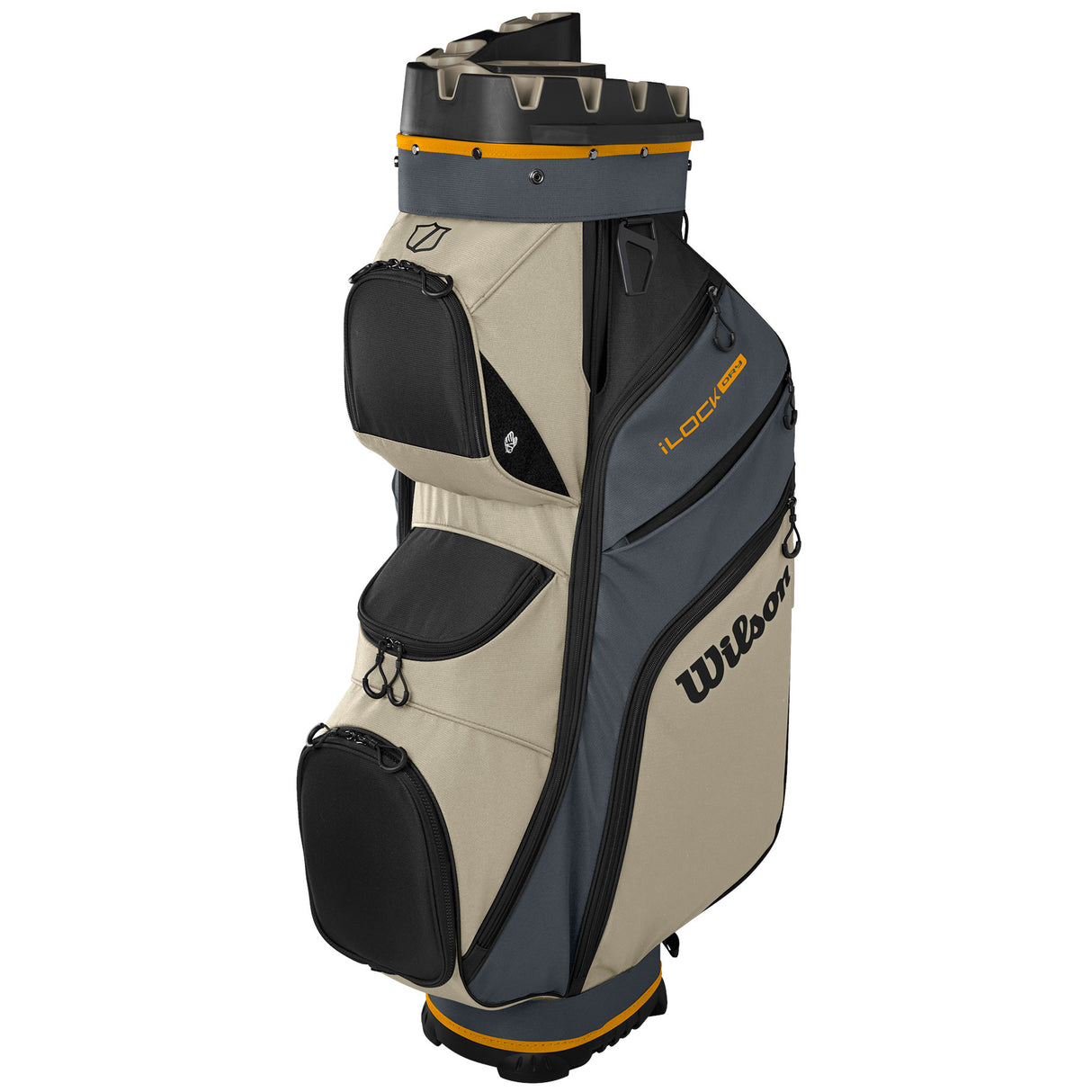 Wilson 2026 I - LOCK Dry 4 Waterproof Cartbag, Grau / Orange - Golflaedchen.de
