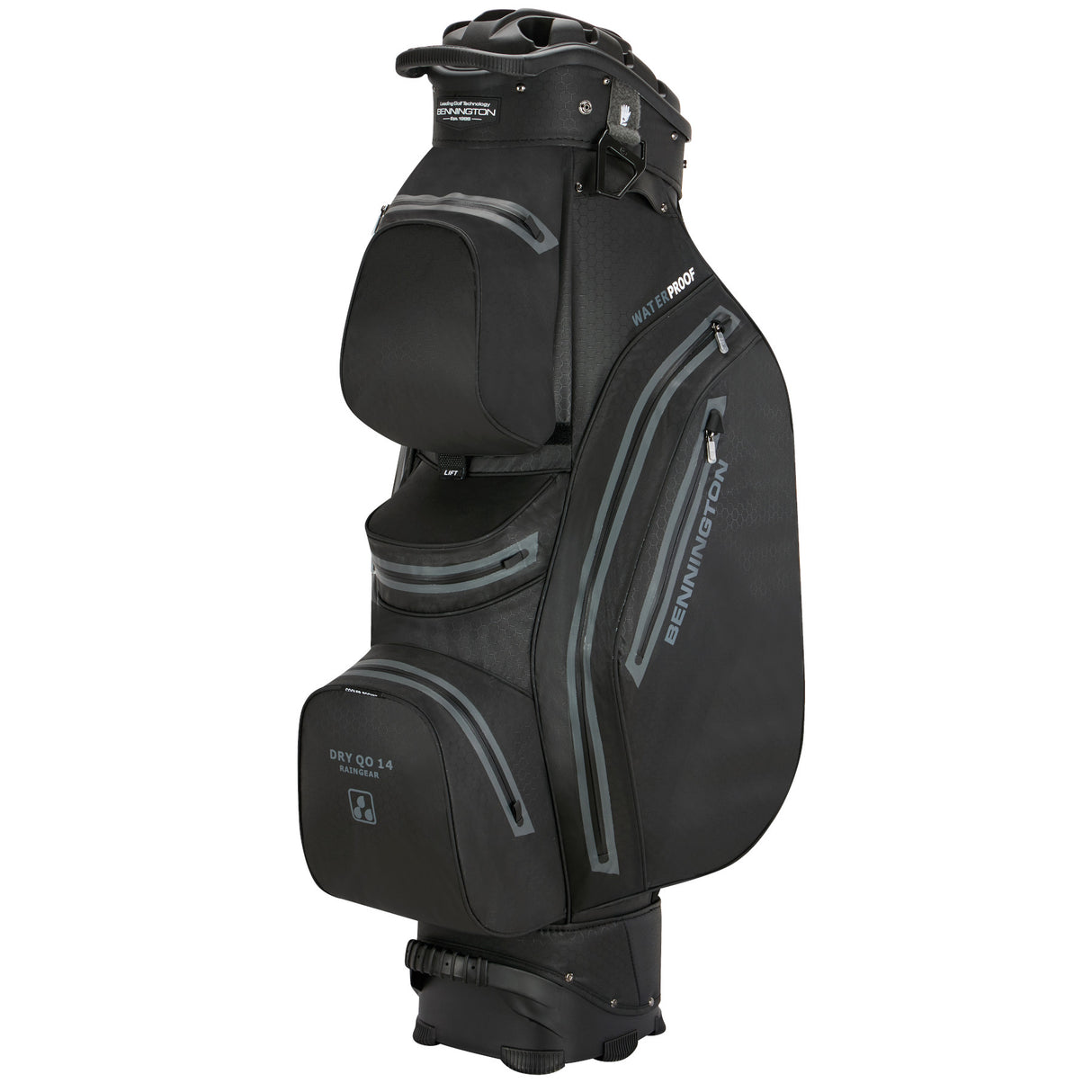 Bennington 2026 DRY Quiet Organizer 14 (QO 14) Waterproof Cartbag, Schwarz - Golflaedchen.de