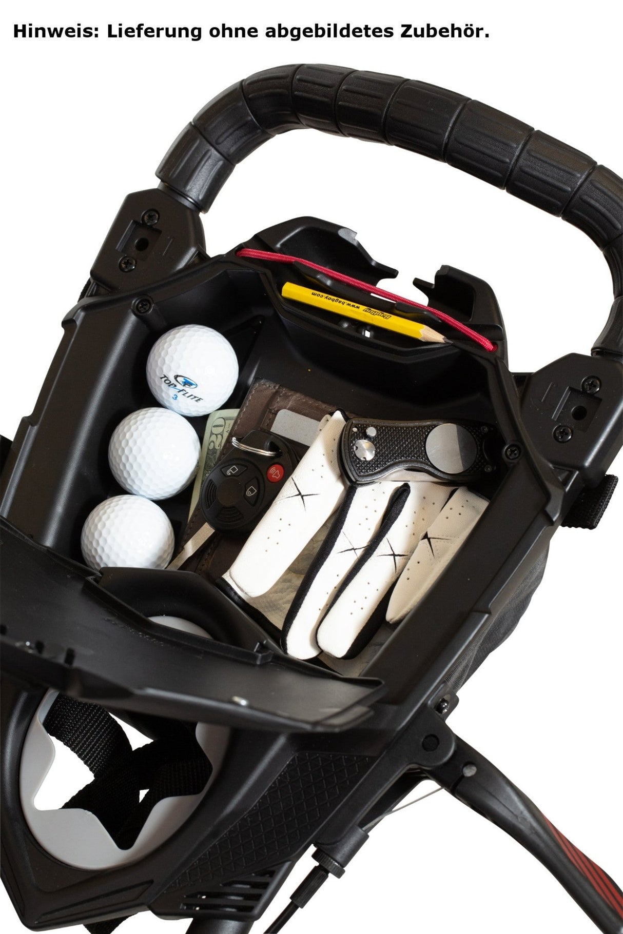 Bag Boy NITRON Auto - Open 3 - Rad Golftrolley, Weiß / Blau - Golflaedchen.de