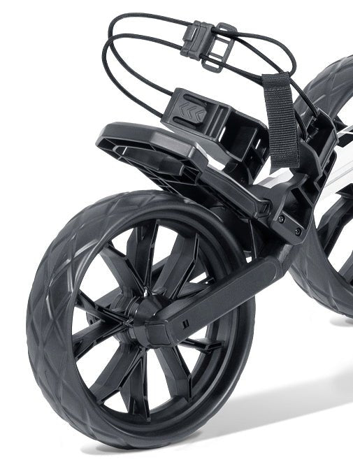 Bag Boy Slimfold 3 - Rad Golftrolley, Grau / Weiß - Golflaedchen.de
