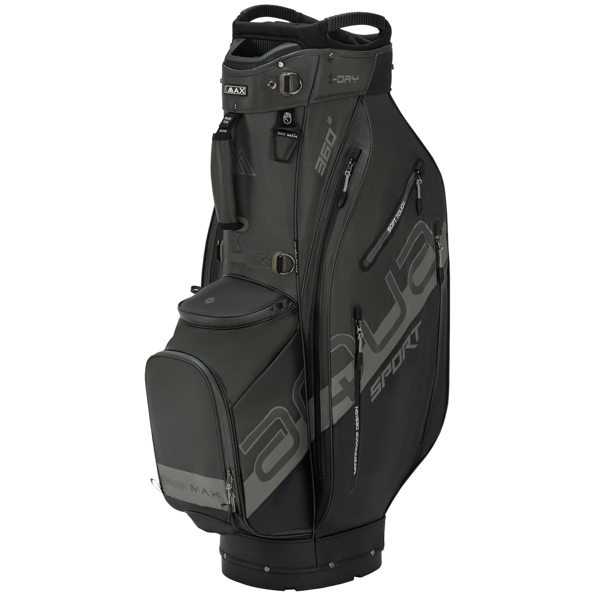 Big Max 2026 Aqua Sport 360² Waterproof Cartbag, Schwarz / Grau - Golflaedchen.de