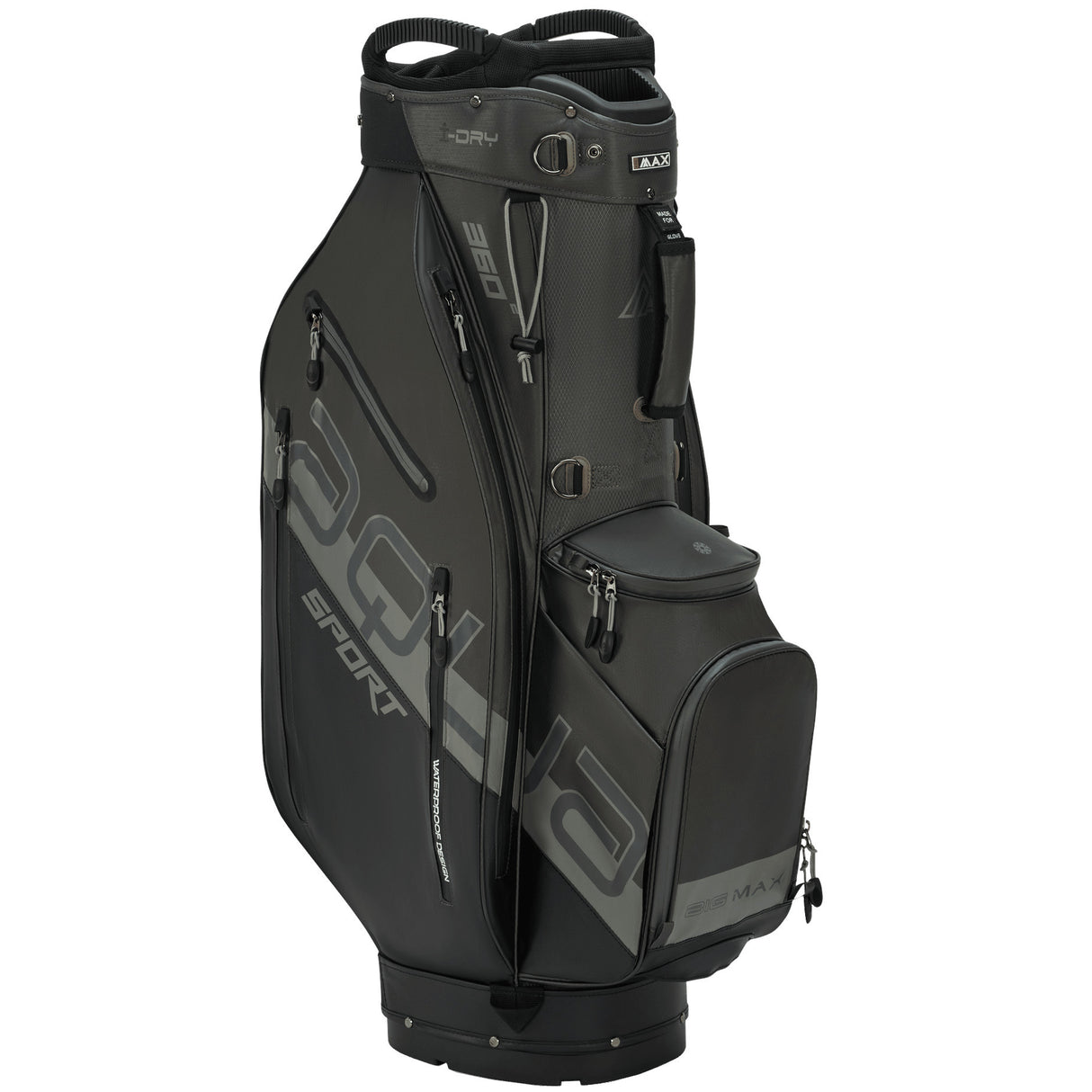 Big Max 2026 Aqua Sport 360² Waterproof Cartbag, Schwarz / Grau - Golflaedchen.de