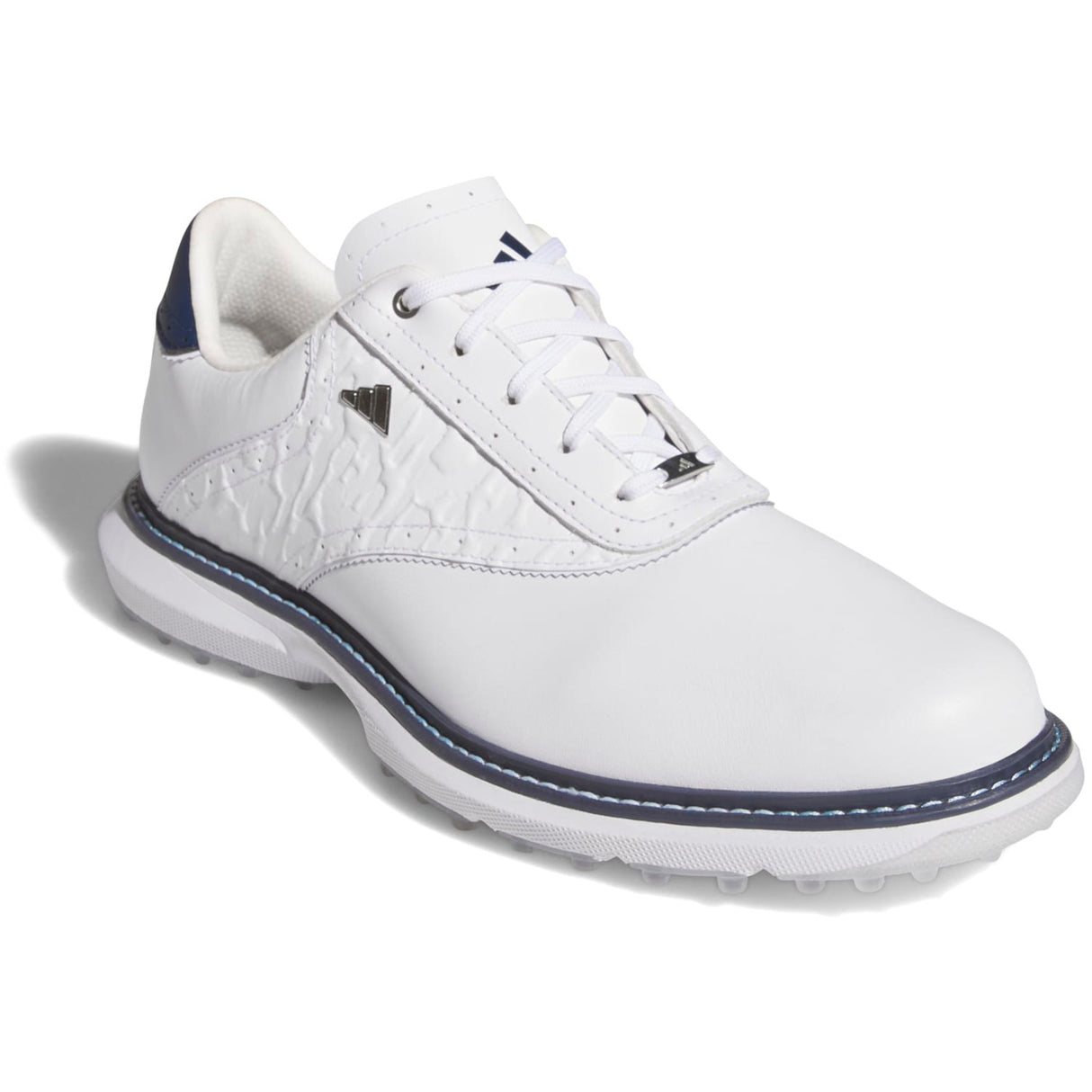 Adidas MC70 SL Spikeless Herren Golfschuhe, Weiß / Navy - Golflaedchen.de