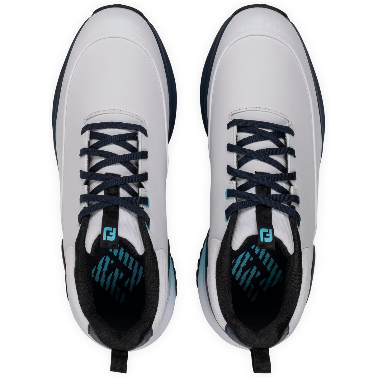 FootJoy 2026 Tour Rival Herren Golfschuhe, Weiß / Blau - Golflaedchen.de