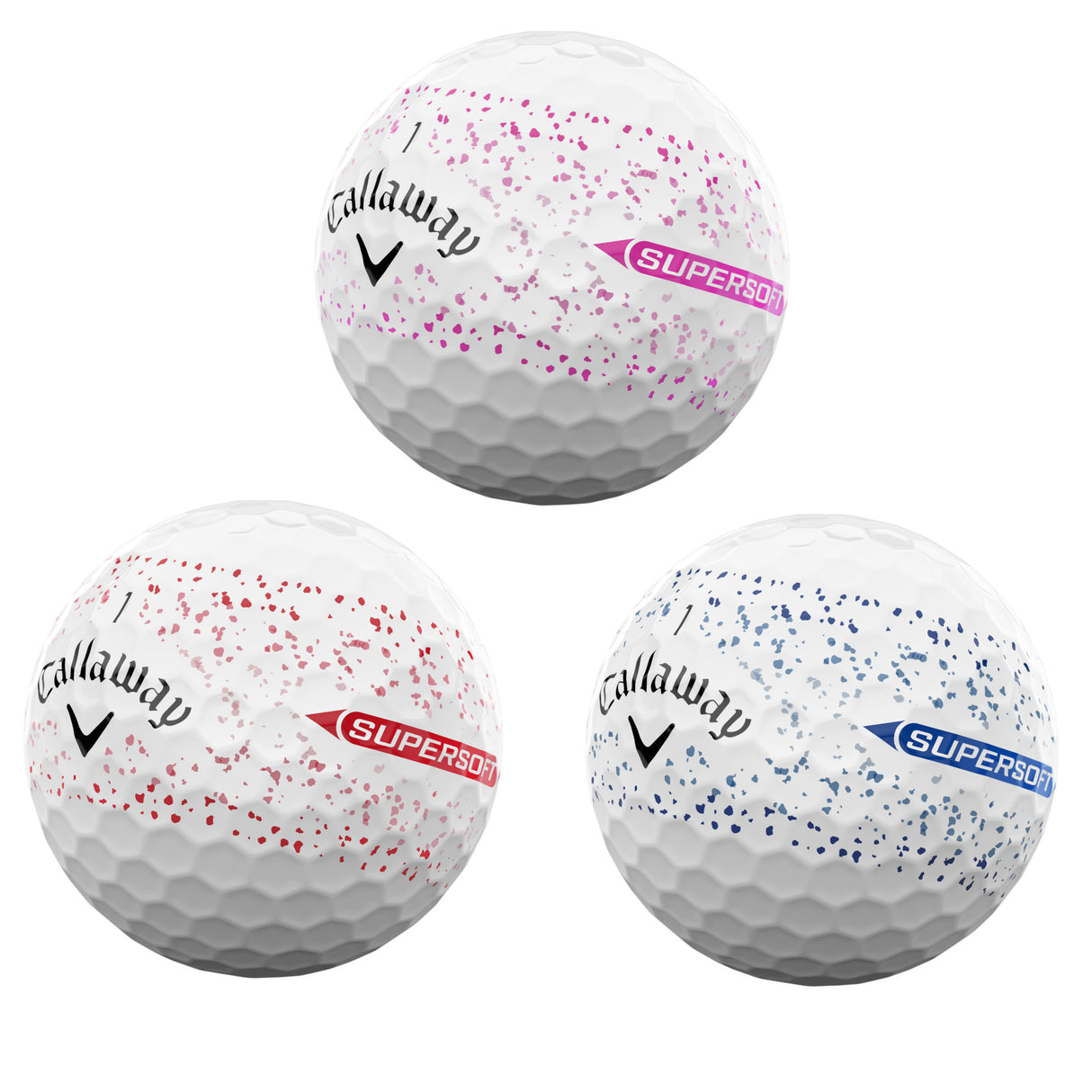 Callaway 2026 SuperSoft 360 Splatter Golfbälle, 12 Stück - Golflaedchen.de