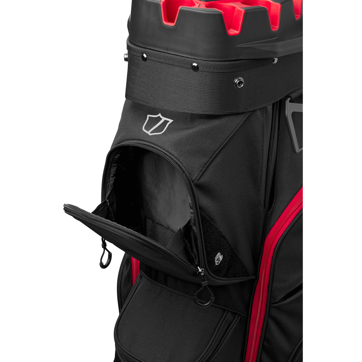 Wilson Staff 2026 I - LOCK 4 Cartbag, Schwarz / Rot / Weiß - Golflaedchen.de