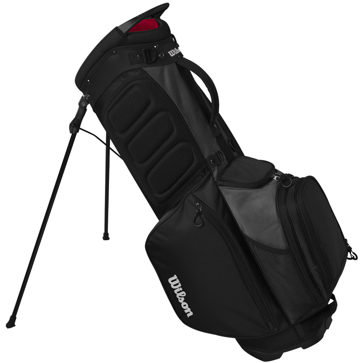 Wilson Feather Standbag, Schwarz / Grau / Rot - Golflaedchen.de