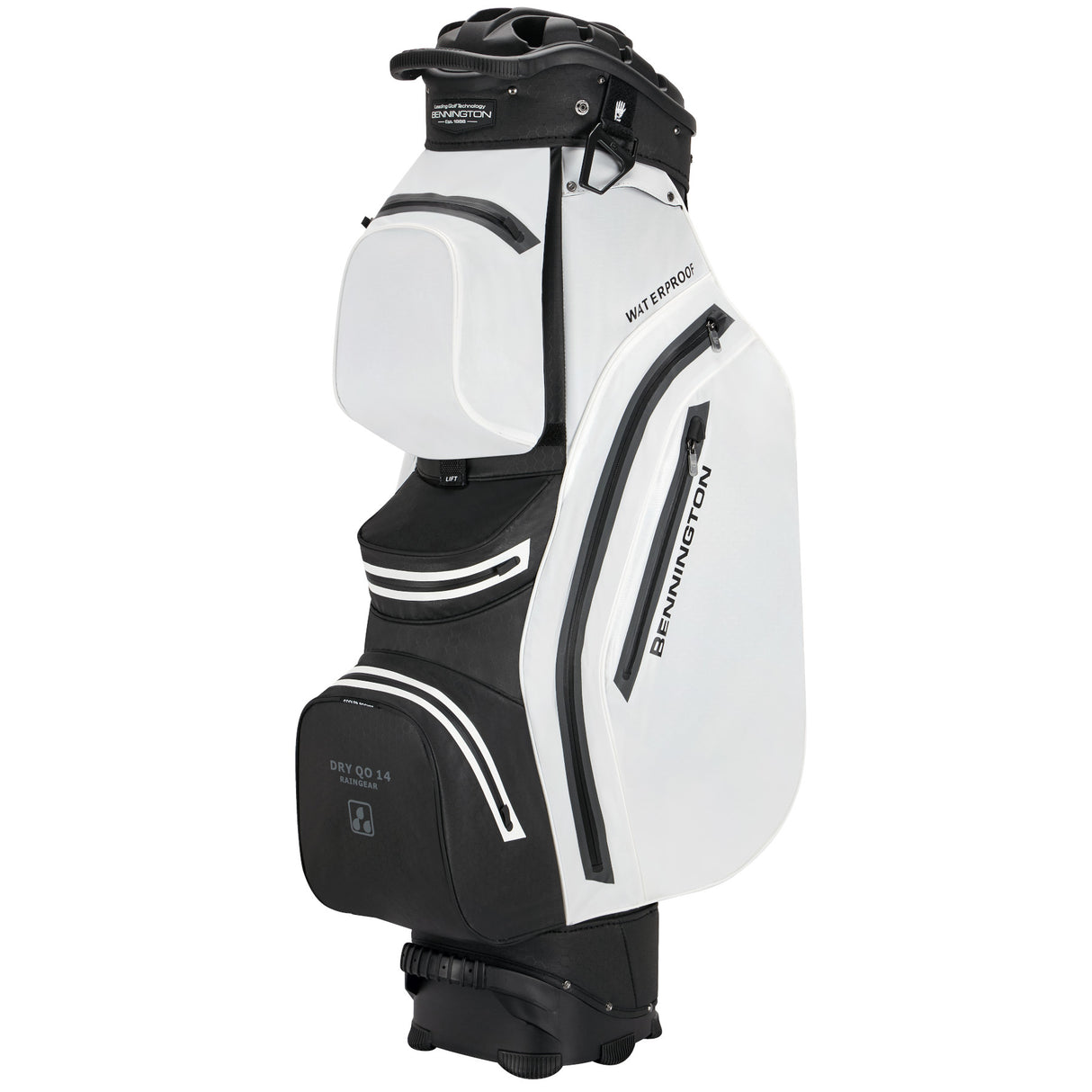 Bennington DRY Quiet Organizer 14 (QO 14) Waterproof Cartbag, Weiß / Schwarz - Golflaedchen.de