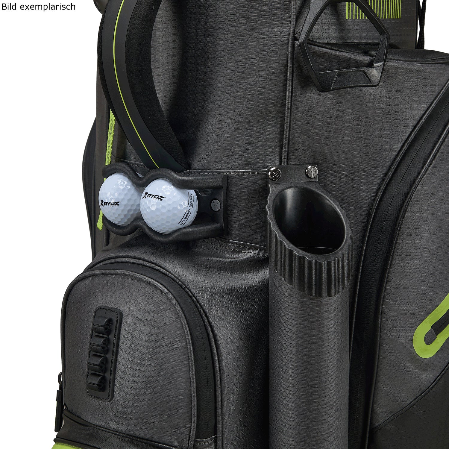 Rydz Gear Lucky Nine Silencer Cartbag, Schwarz / Grau / Grün - Golflaedchen.de