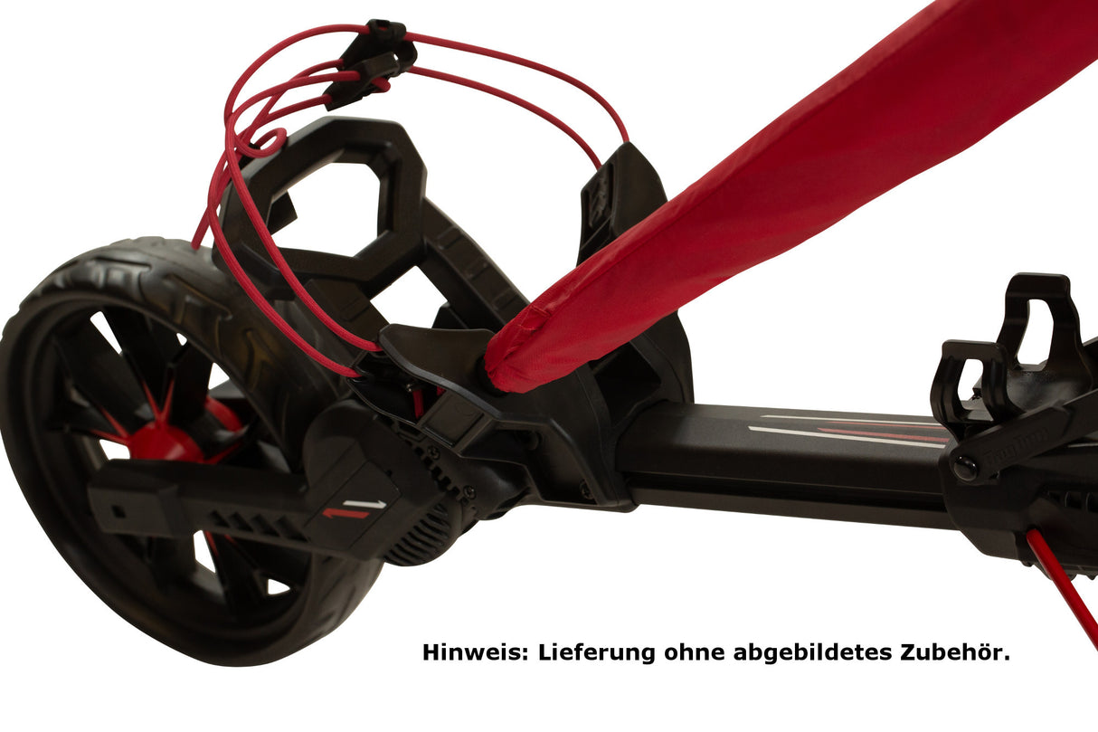 Bag Boy NITRON Auto - Open 3 - Rad Golftrolley, Weiß / Blau - Golflaedchen.de