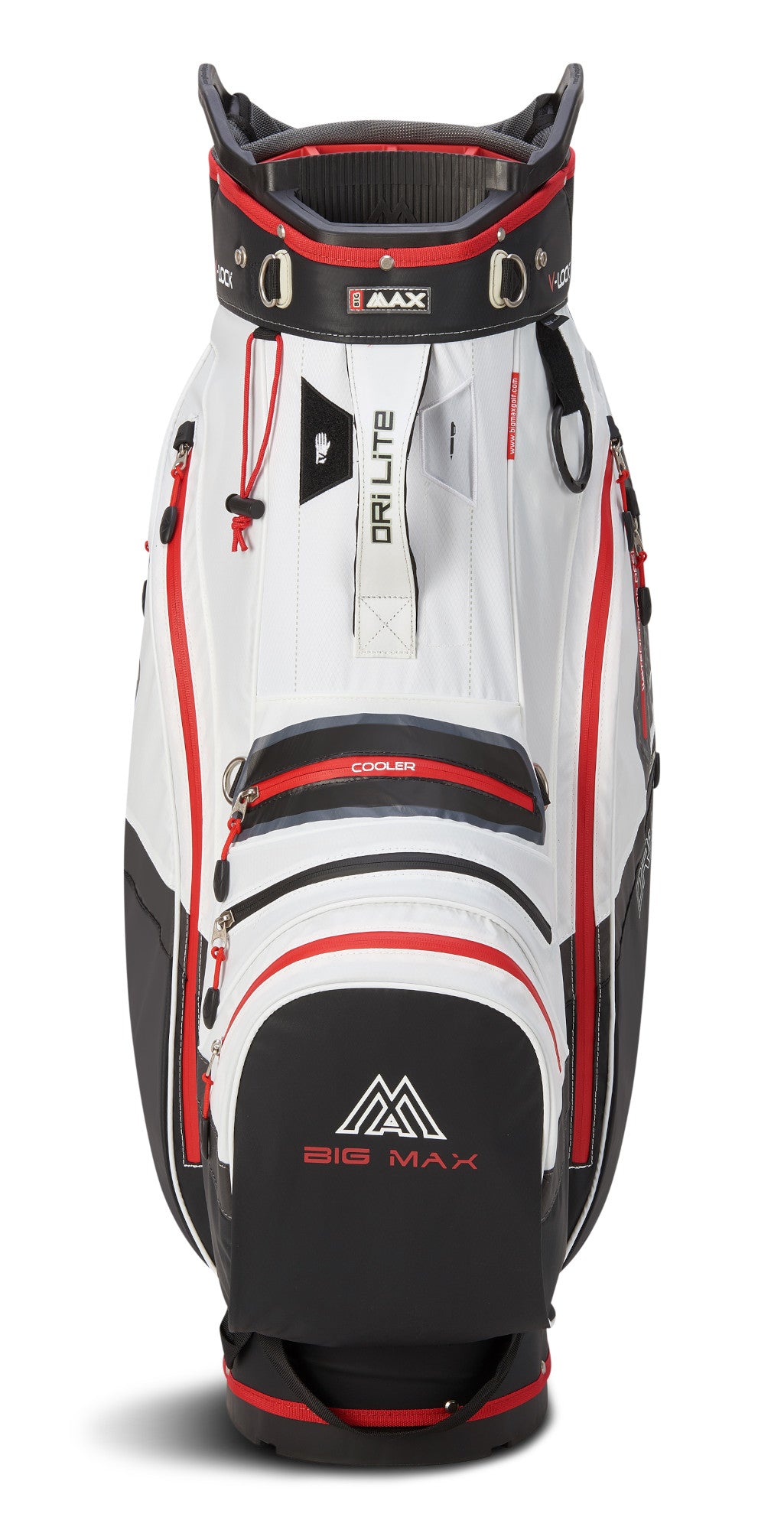 Big Max Dri Lite V - 4 Waterproof Cartbag, Weiß / Schwarz / Rot - Golflaedchen.de