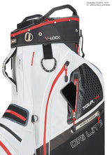 Big Max Dri Lite V - 4 Waterproof Cartbag, Weiß / Schwarz / Rot - Golflaedchen.de