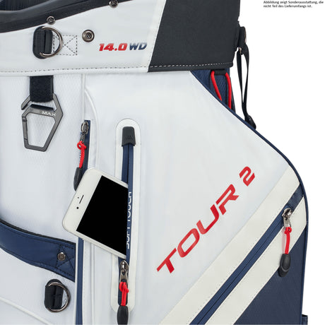 Big Max Dri Lite Tour 2 Waterproof Cartbag, Weiß / Navy - Golflaedchen.de