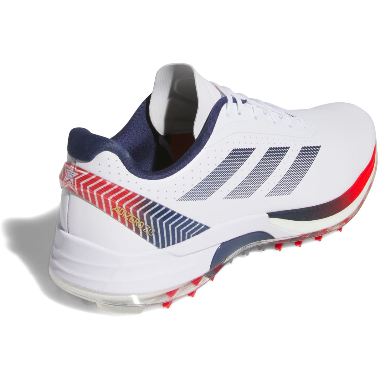 Adidas Adizero ZG Herren Golfschuhe 2026, Weiß / Blau / Rot - Golflaedchen.de