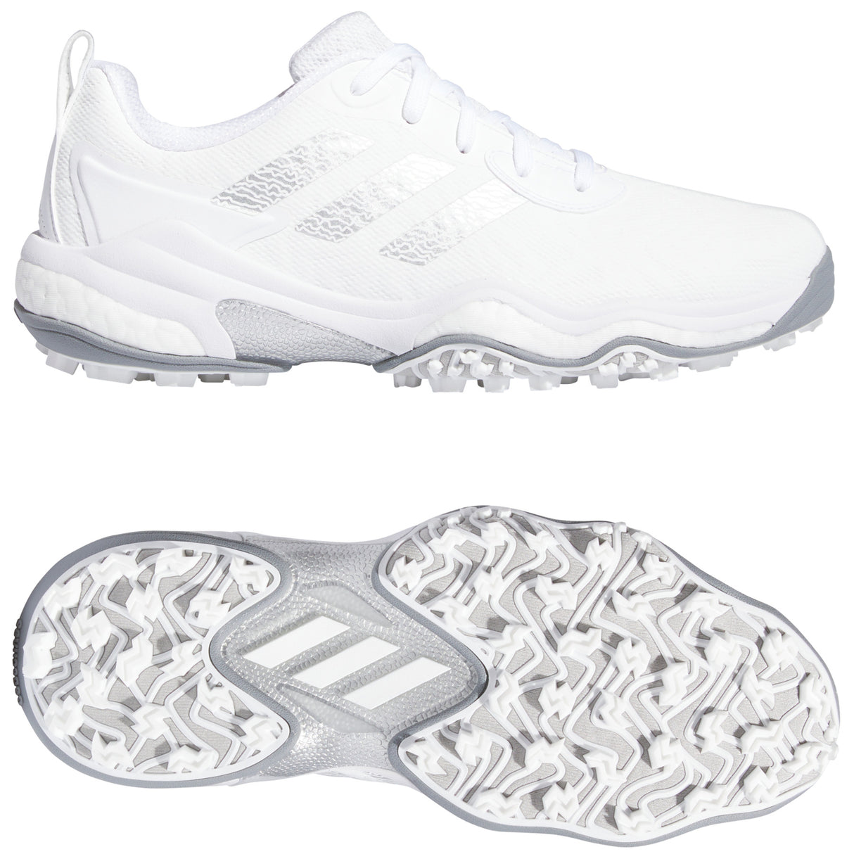 Adidas CodeChaos Herren Golfschuhe, Weiß / Silbergrau - Golflaedchen.de