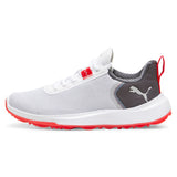 Puma Fusion Crush Sport Junior Kinder Golfschuhe, Weiß / Grau / Rot - Golflaedchen.de