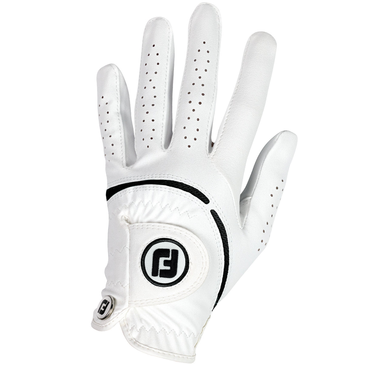 FootJoy WeatherSof Golfhandschuh, Weiß, Herren - Links getragen - Golflaedchen.de