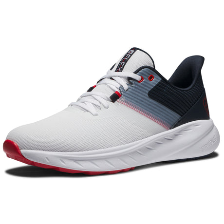 FootJoy Flex Herren Golfschuhe, Weiß / Navy / Rot - Golflaedchen.de