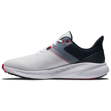 FootJoy Flex Herren Golfschuhe, Weiß / Navy / Rot - Golflaedchen.de