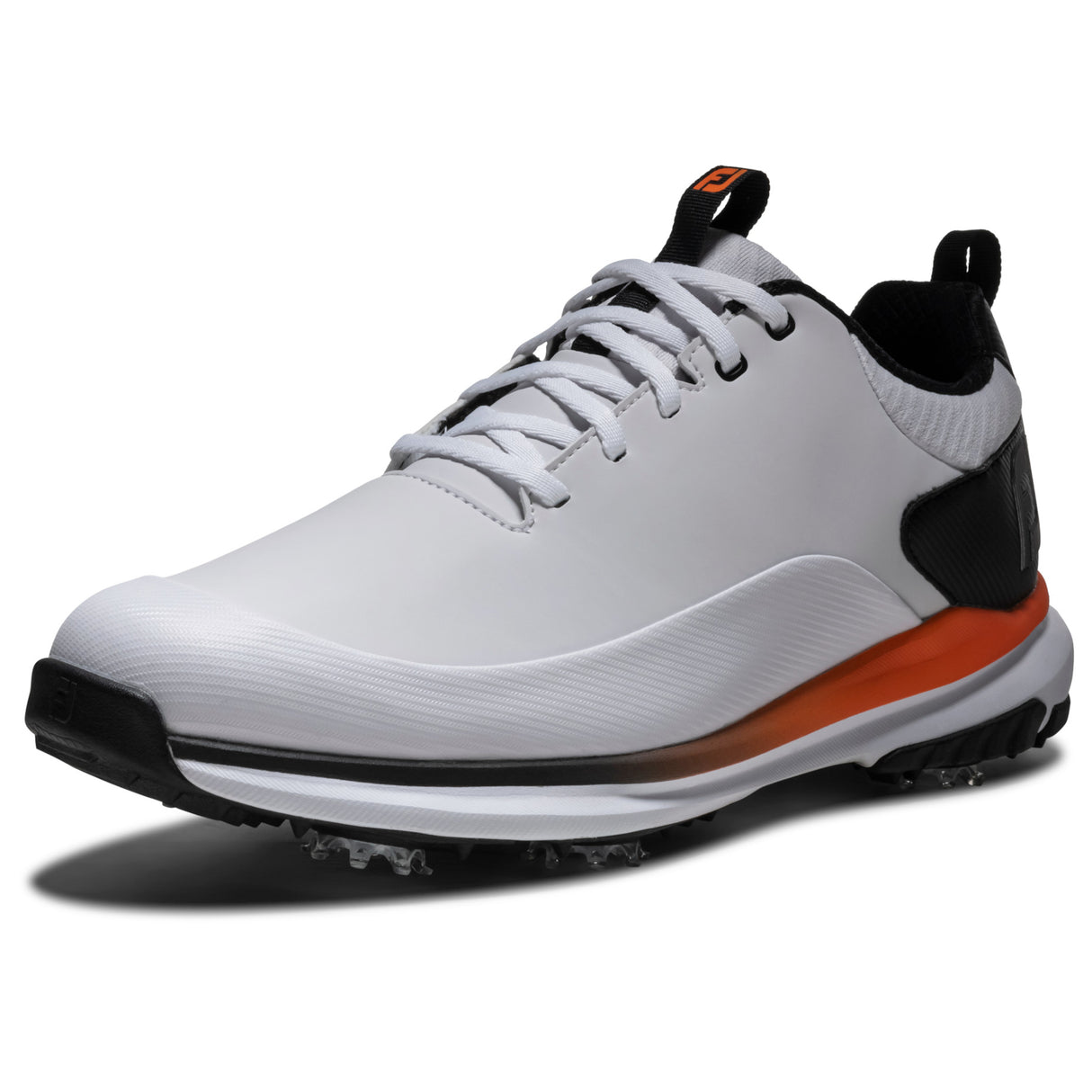 FootJoy 2026 Tour Rival Herren Golfschuhe, Weiß / Schwarz / Orange - Golflaedchen.de