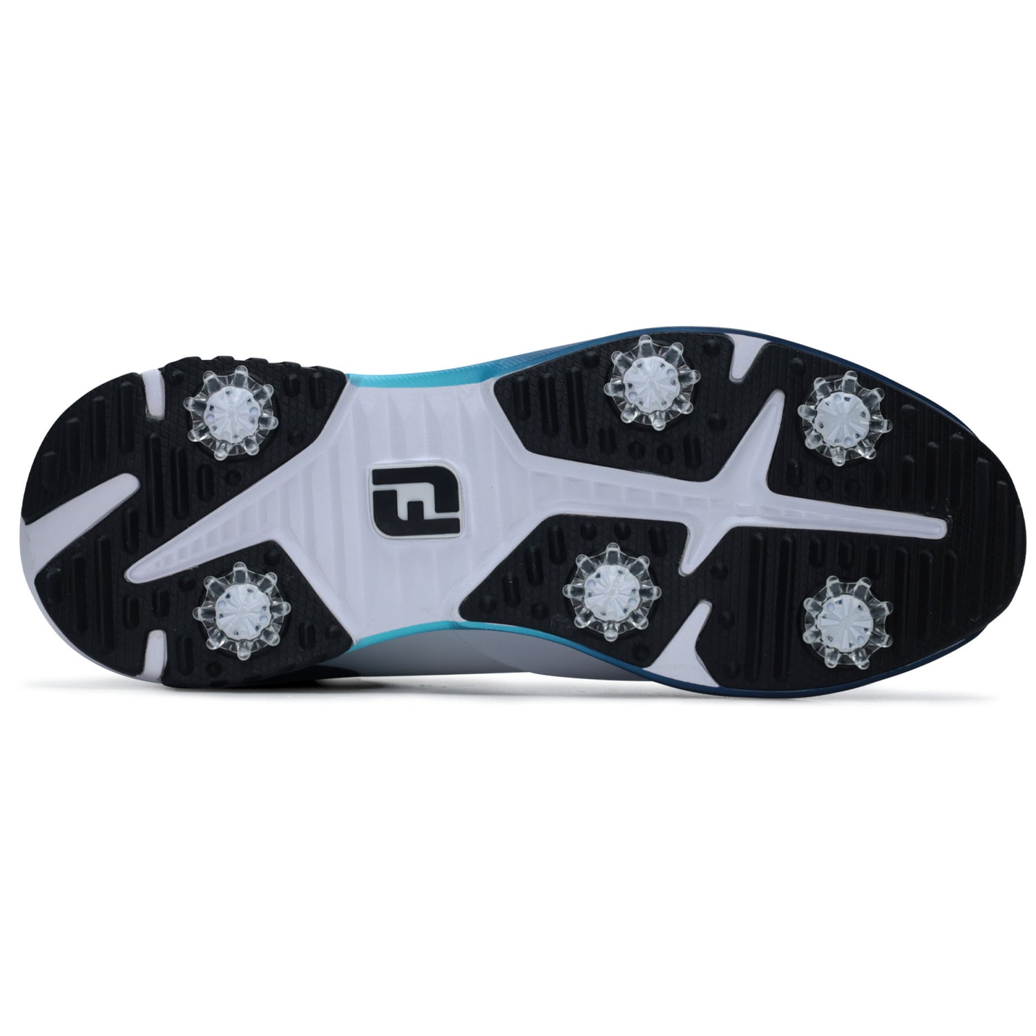 FootJoy 2026 Tour Rival Herren Golfschuhe, Weiß / Blau - Golflaedchen.de