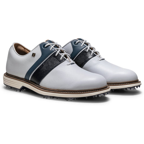 FootJoy 2026 Premier Series Packard Herren Golfschuhe, Weiß / Navy - Golflaedchen.de