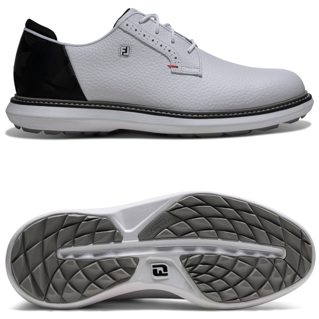 FootJoy 2026 Traditions SL Blucher Herren Golfschuhe, Weiß / Schwarz - Golflaedchen.de