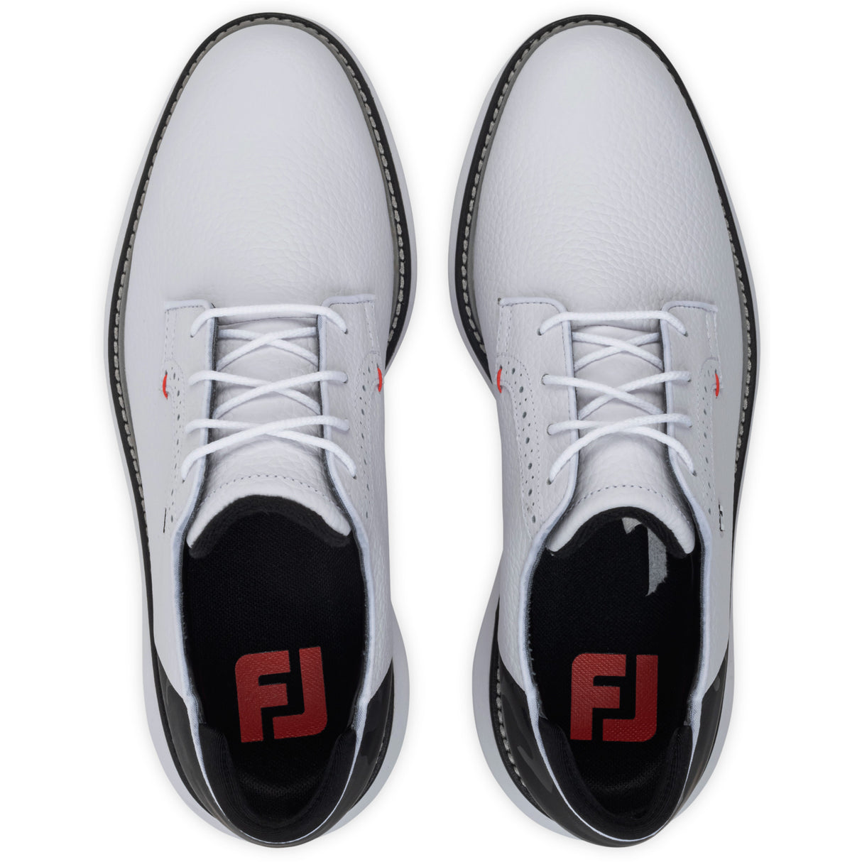 FootJoy 2026 Traditions SL Blucher Herren Golfschuhe, Weiß / Schwarz - Golflaedchen.de