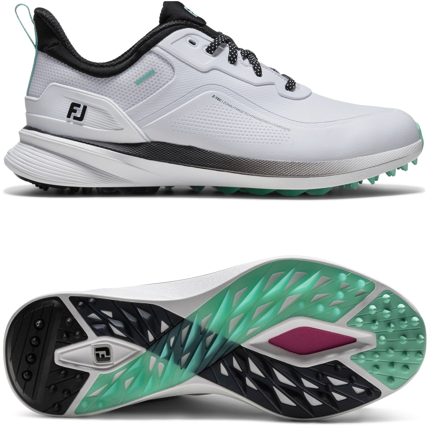 FootJoy 2026 Pro SL Herren Golfschuhe, Weiß / Schwarz - Golflaedchen.de