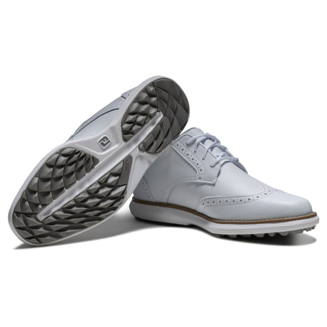 FootJoy 2026 Traditions Spikeless Damen Golfschuhe, Weiß - Golflaedchen.de