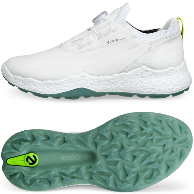 Ecco 2026 Biom H5.2 BOA Herren Golfschuhe, Weiß / Grün - Golflaedchen.de