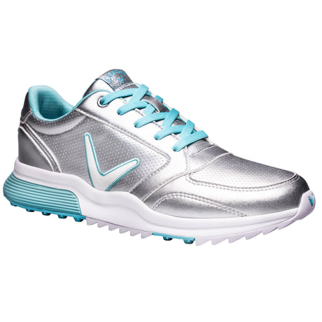 Callaway Aurora Damen Golfschuhe, Silbergrau / Türkis - Golflaedchen.de